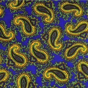 NWT 2 Yds Retro Vintage 1970s Groovy HIPPIE PAISLEY FABRIC Orlon Acrylic Challis
